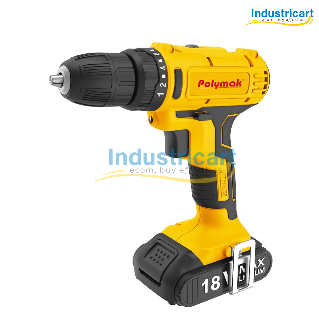 POLYMAK CORDLESS DRILL 18 VOLTS PM-CDD-18V-2B